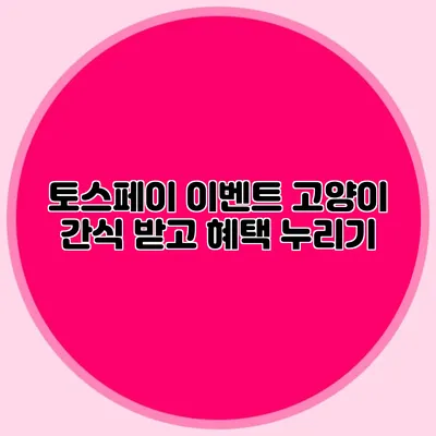 토스페이 이벤트: 고양이 간식 받고 혜택 누리기