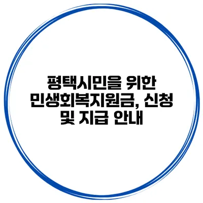 평택시민을 위한 민생회복지원금, 신청 및 지급 안내