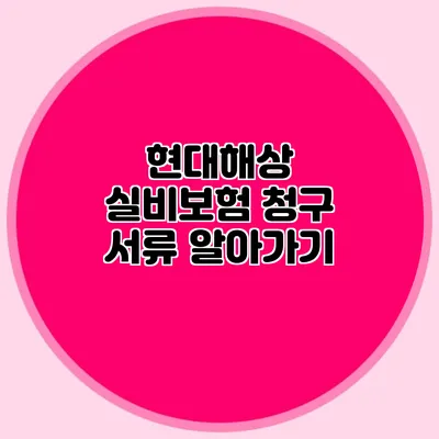 현대해상 실비보험 청구 서류 알아가기