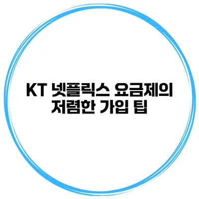 KT 넷플릭스 요금제의 저렴한 가입 팁