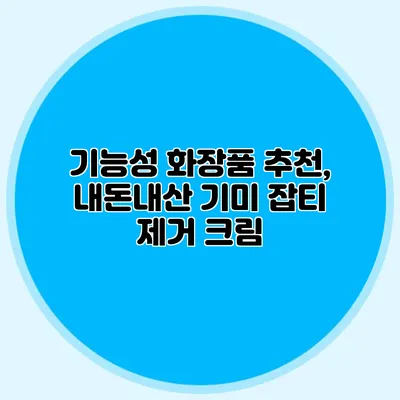 기능성 화장품 추천, 내돈내산 기미 잡티 제거 크림