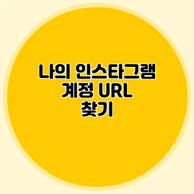 나의 인스타그램 계정 URL 찾기