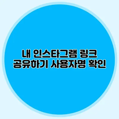 내 인스타그램 링크 공유하기: 사용자명 확인