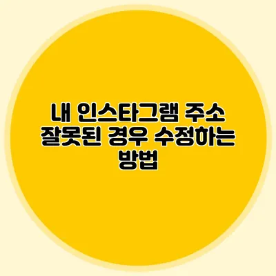 내 인스타그램 주소 잘못된 경우 수정하는 방법