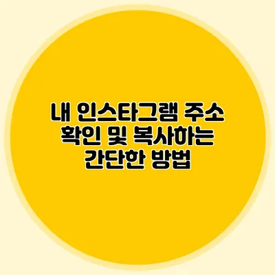 내 인스타그램 주소 확인 및 복사하는 간단한 방법