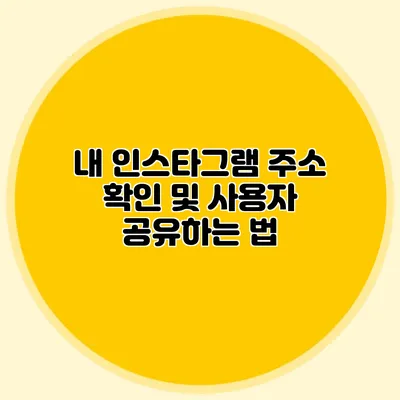 내 인스타그램 주소 확인 및 사용자 공유하는 법