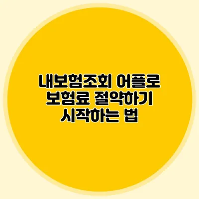 내보험조회 어플로 보험료 절약하기 시작하는 법