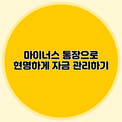 마이너스 통장으로 현명하게 자금 관리하기