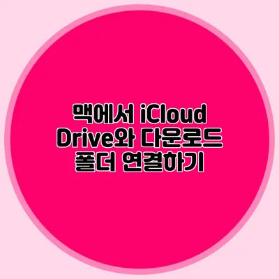 맥에서 iCloud Drive와 다운로드 폴더 연결하기