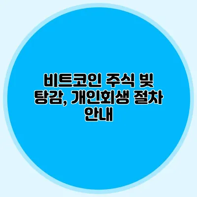 비트코인 주식 빚 탕감, 개인회생 절차 안내