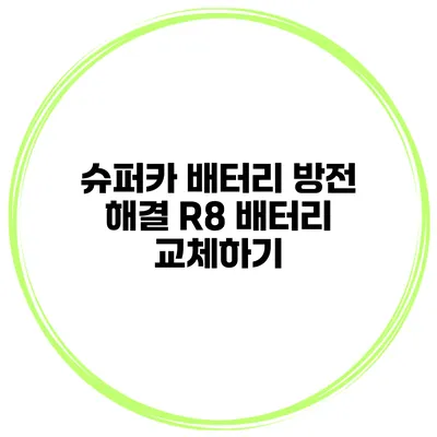 슈퍼카 배터리 방전 해결 R8 배터리 교체하기