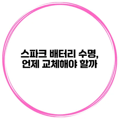 스파크 배터리 수명, 언제 교체해야 할까?