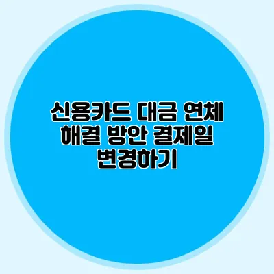 신용카드 대금 연체 해결 방안 결제일 변경하기