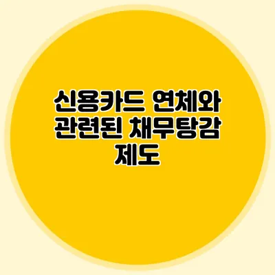 신용카드 연체와 관련된 채무탕감 제도