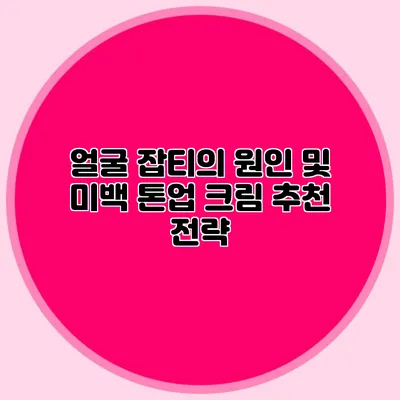 얼굴 잡티의 원인 및 미백 톤업 크림 추천 전략