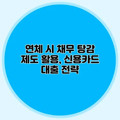 연체 시 채무 탕감 제도 활용, 신용카드 대출 전략