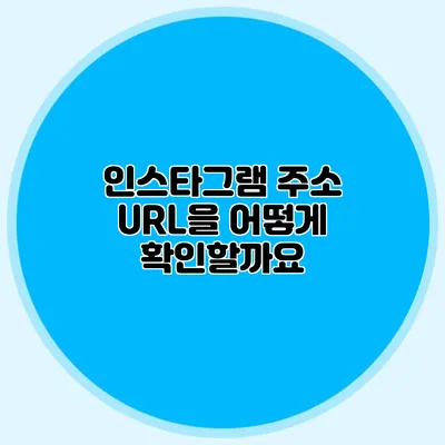 인스타그램 주소 URL을 어떻게 확인할까요?