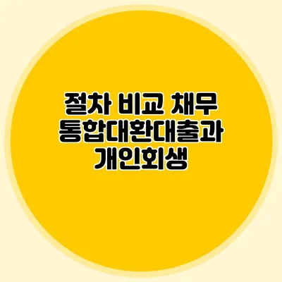 절차 비교 채무통합대환대출과 개인회생