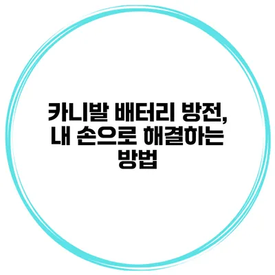 카니발 배터리 방전, 내 손으로 해결하는 방법