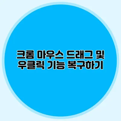 크롬 마우스 드래그 및 우클릭 기능 복구하기