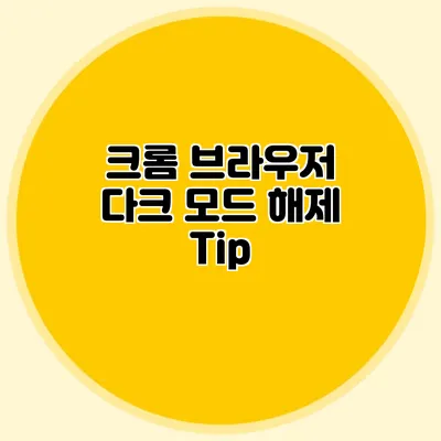 크롬 브라우저 다크 모드 해제 Tip