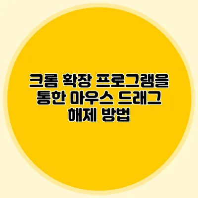 크롬 확장 프로그램을 통한 마우스 드래그 해제 방법