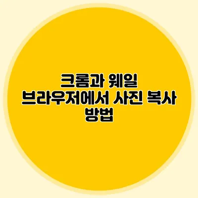 크롬과 웨일 브라우저에서 사진 복사 방법