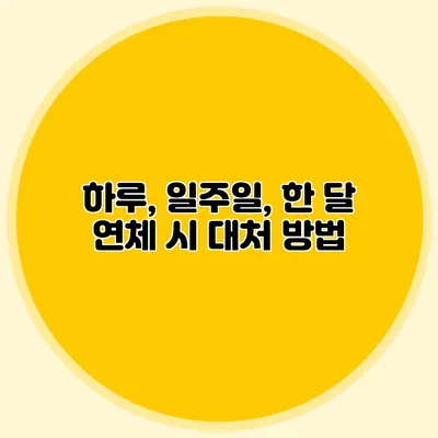 하루, 일주일, 한 달 연체 시 대처 방법