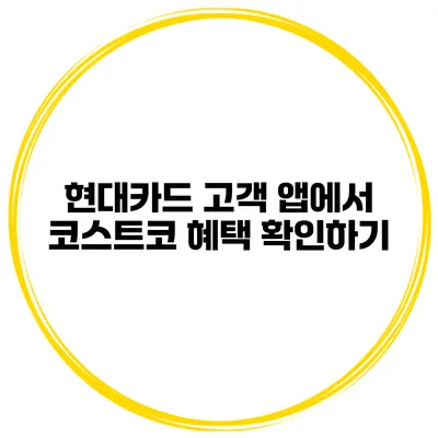 현대카드 고객 앱에서 코스트코 혜택 확인하기