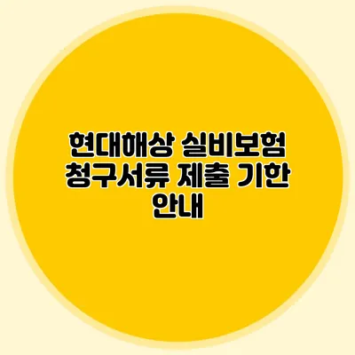 현대해상 실비보험 청구서류 제출 기한 안내