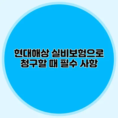 현대해상 실비보험으로 청구할 때 필수 사항