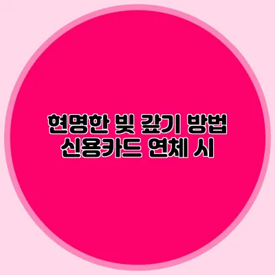 현명한 빚 갚기 방법 신용카드 연체 시